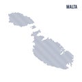 Vector abstract wave map of Malta isolated on a white background.