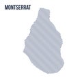 Vector abstract wave map of Montserrat isolated on a white background.