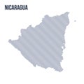 Vector abstract wave map of Nicaragua isolated on a white background.