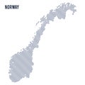 Vector abstract wave map of Norway isolated on a white background.