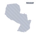 Vector abstract wave map of Paraguay isolated on a white background.