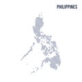 Vector abstract wave map of Philippines isolated on a white background.