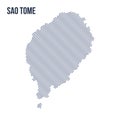 Vector abstract wave map of Sao Tome isolated on a white background.