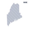 Vector abstract wave map of State of Maine isolated on a white background.