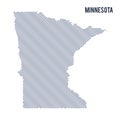 Vector abstract wave map of State of Minnesota isolated on a white background. Royalty Free Stock Photo
