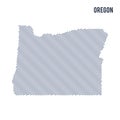 Vector abstract wave map of State of Oregon isolated on a white background.