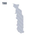 Vector abstract wave map of Togo isolated on a white background.