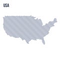 Vector abstract wave map of the United States of America isolated on a white background. Royalty Free Stock Photo