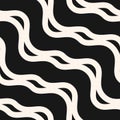 Vector abstract wavy seamless pattern. Black and white waves background Royalty Free Stock Photo