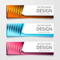 Vector abstract web banner design template. Collection of web banner template. Abstract geometric web design banner template. Royalty Free Stock Photo