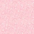 Vector abstract wedding lace seamless pattern. Cute hand drawn curls isolated on a pink color trend background.