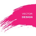 Vector white and pink background. Smear of pink paint on white background.