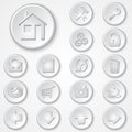 Vector abstract white round paper icon set