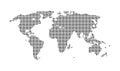 vector abstract world map, square dots