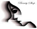 vector abstraction, blurred girl face on white background, for beauty industry