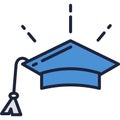 Vector academic hat university cap icon isolated