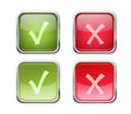 Vector accept and decline buttons Royalty Free Stock Photo