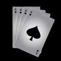 Vector Ace of spades playing card on black background