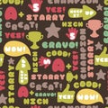 Vector Achievement school Labels seamless pattern.