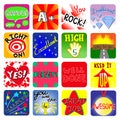 Vector Achievement school Labels. Set of 16 vector stickers Royalty Free Stock Photo