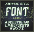 Vector acid font. Good for use to decoration alcohol production. Leaflet and other printing . Green