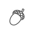 Acorn, fruit of oak line icon. Royalty Free Stock Photo