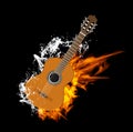 Vector Acoustic Guitar on Fire and Water