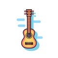 Vector of an acoustic guitar with a sleek and elongated neck, perfect for creating beautiful melodies