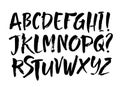 Vector Acrylic Brush Style Hand Drawn Alphabet Font. Calligraphy alphabet on a white background