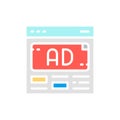 Vector ad, advertisement, media marketing white line icon.