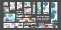 Vector ad Web Banner. Design a standard size template for business and advertising