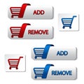 vector add delete shopping cart item Royalty Free Stock Photo
