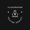 VECTOR ADDICT LOGO CONCEPT, WITH PEN TOOL AND ANCHOR POINT ILLUSTRATION