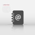 Vector address book icon in flat style. Contact note sign illustration pictogram. Notebook business concept Royalty Free Stock Photo