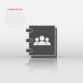 Vector address book icon in flat style. Contact note sign illustration pictogram. Notebook business concept Royalty Free Stock Photo