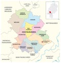 Vector administrative district map Hochtaunuskreis, Hesse, Germany