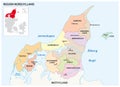 Vector administrative map of the Region North Jutland, Denmark