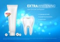 Vector advertisement poster design for whitening toothpaste with