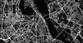 Vector aerial city road map of Hanoi, Vietnam