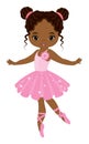 Vector African American Beautiful Ballerina. Vector Ballerina