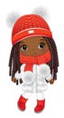 Vector African American Girl Wearing Winter Outfit Royalty Free Stock Photo