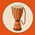 Vector african drum djembe