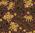 Vector. African indigenous seamless wild animal te