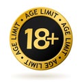 Vector age limit gold medal Royalty Free Stock Photo