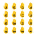 Vector age limitation and restriction signs set