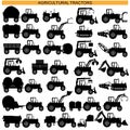 Vector Agricultural Tractor Pictograms Royalty Free Stock Photo