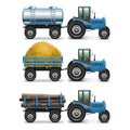 Vector Agricultural Tractor Set 4 Royalty Free Stock Photo