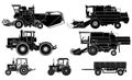 Vector agricultural vehicles set