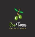 Vector agriculture logo. Eco farm emblem. Olive tree symbol.