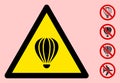 Vector Air Balloon Warning Triangle Sign Icon